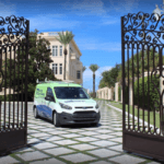 Sarasota Gate & Access van driving through open gate