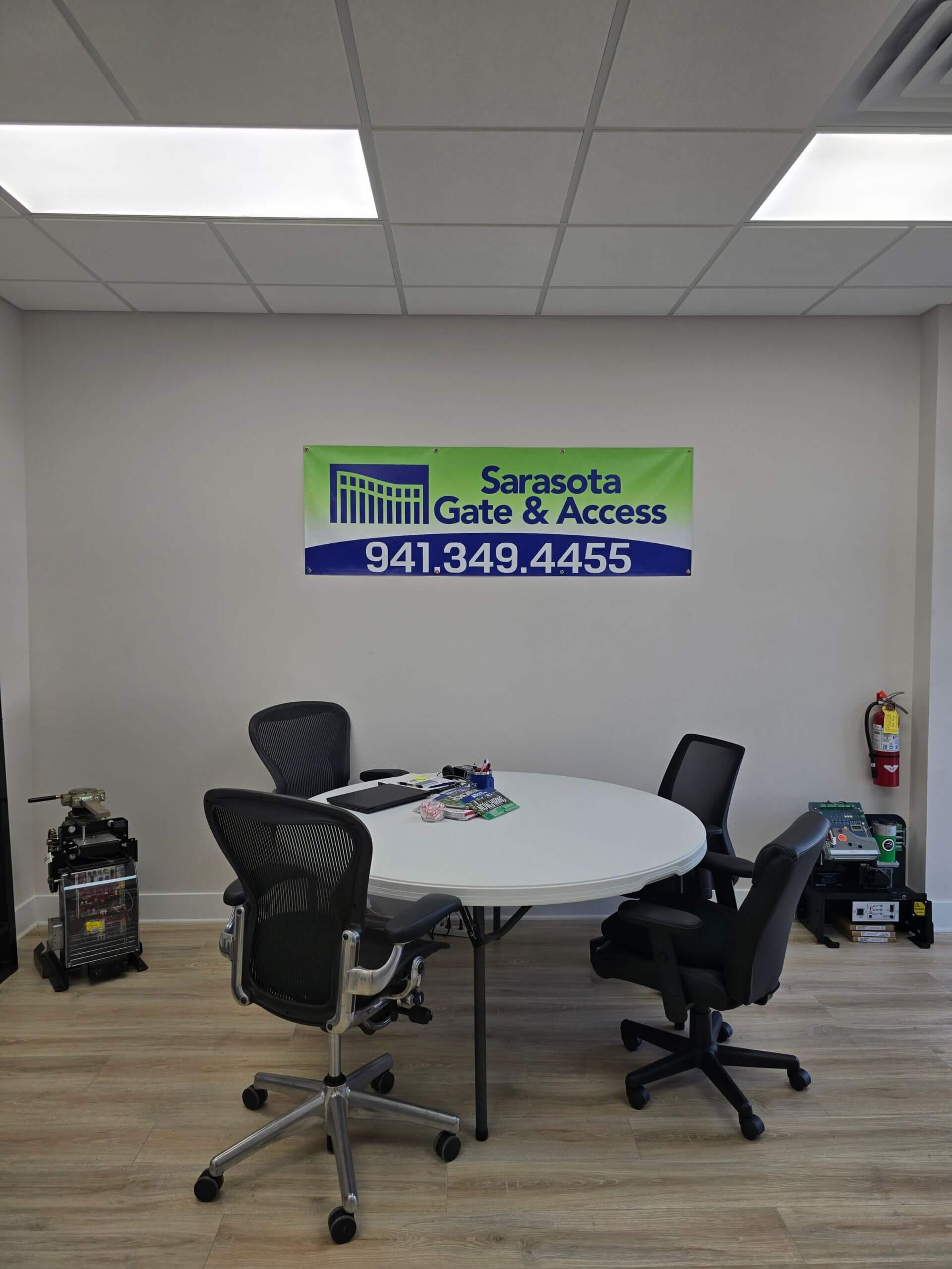 Sarasota Gate & Access consultation room in Bradenton — where HOA boards and property managers meet to discuss gate system upgrades and access control planning